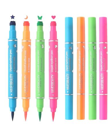 Makeup Eyeliner Pen in 4 Colors Double Head Stamp Makeup Eyeliner Pen Eye Line Stamp for Girlfriend Daughter Lover - Buy Online on GoSupps.com