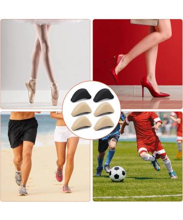 WLLHYF Soft Sponge Adjustable Shoe Filler Big Toe Plug Foot Brace Pads - 3 Pairs, Skin+Black - Comfortable Inserts for High Heels & Relief from Foot Pain - Reusable & Adjustable for Perfect Fit - Buy Online on GoSupps.com