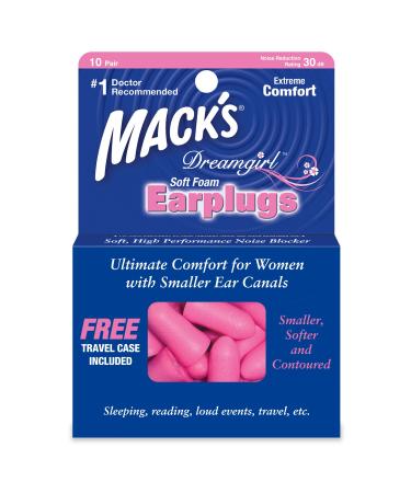 Macks Dreamgirl Soft Foam Earplugs 10 Pair (Pack of 3)