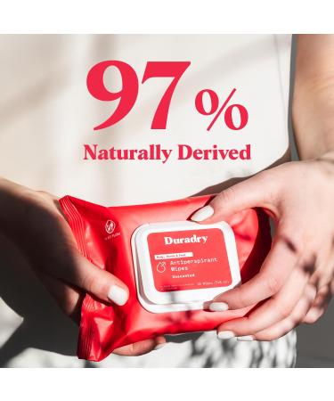 Duradry Antiperspirant Body Wipes for Men & Women - Anti-Sweat Wipes for Hands and Feet Neutralizes Odor and Excessive Sweating Quick-Drying and Travel-Friendly - Unscented Pack of 3 Unscented 30 Count (Pack of 3) - Buy Online on GoSupps.com
