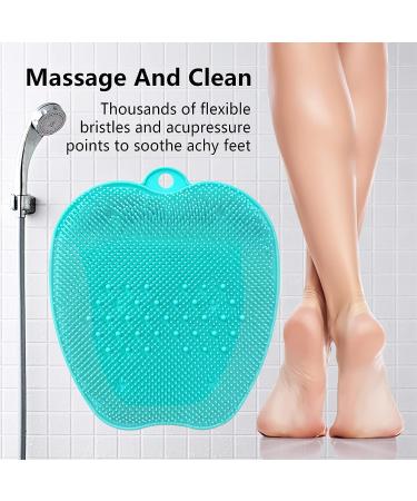 AMOBON Shower Foot Scrubber Mat - Non-Slip Silicone Cleaner for Dead Skin Removal and Foot Massage | Green - Buy Online on GoSupps.com