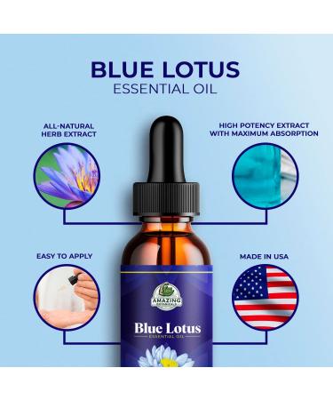 Blue Lotus Essential Oil - Premium Therapeutic Grade for Aromatherapy Diffusers & Skin | Vegan Cruelty-Free Undiluted (30ml - Buy Online on GoSupps.com