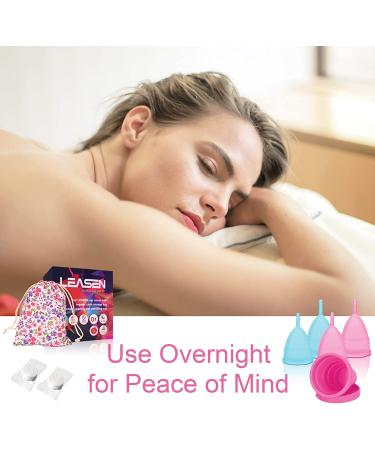 LESEN Menstrual Cup Set - 4 Reusable Period Cups in Blue and Pink - Soft Medical-Grade Silicone - Sterilizer Period Kit Included - Buy Online on GoSupps.com