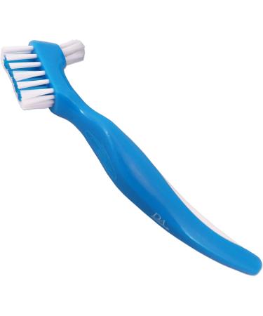Denture Brush Set - Blue & White, Easy Grip Handle, Double Bristle Head (Pack of 2) - Buy Online on GoSupps.com