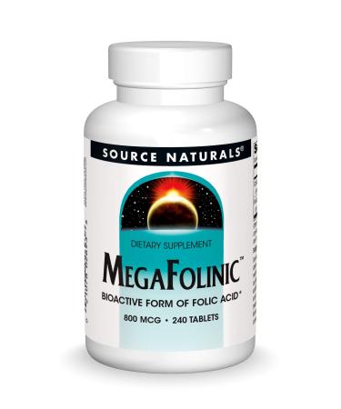 Source Naturals MegaFolinic Bioactive Form of Folic Acid* 800mcg - 240 Tablets