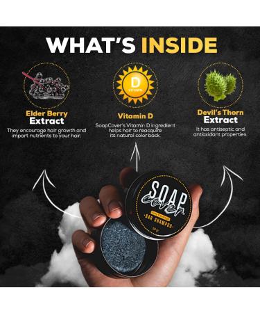 Gray Hair Coverage Soap - Darkening Compressed Soap Bar 1.7 Oz - Buy Online on GoSupps.com