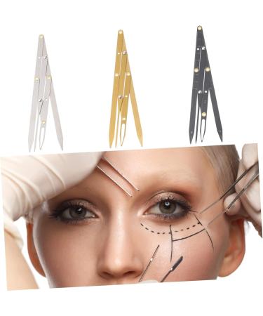 DOITOOL Makeup Gadgets Supplies Microblading Tattoos DIY Gold Scale Eyebrow Adjustable Makeup Measure Tattooing Stencil 16X4.5X0.6CM Golden - Buy Online on GoSupps.com