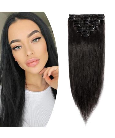 SEGO Hair Extension Real Hair Clip in Extensions 8 Pcs 100% Human Thickened Soft Silky Smooth Real
