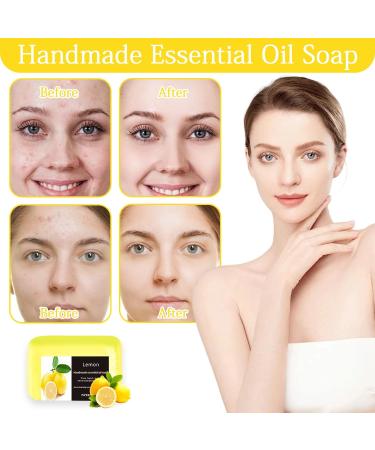 Lemon Soap Organic Soap Bar Natural Soap Vegan Cruelty Free No SLS or Parabens Handmade Moisturising Soap Bar for Face and Body - Buy Online on GoSupps.com