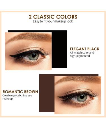 Waterproof Gel Eyeliner Set - Black & Brown | Durable Cream Formula with Brush | Quick Drying Eye Makeup - Buy Online on GoSupps.com