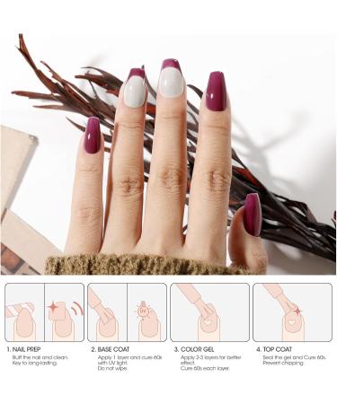 Gellen Red Gel Nail Polish Set 6 Colors 10 ML Pink Burgundy Glossy Shimmer Glitter Gel Polish Kit UV Soak Off UV Gel X Nail Art Manicure Salon DIY at Home Christmas Nails Gift Pink Red Carnival - Buy Online on GoSupps.com