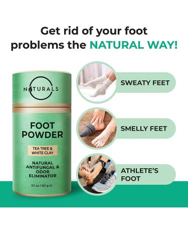 O Naturals Foot Powder with Tea Tree Oil - Shoe Odor Eliminator & Deodorizer for Men, Women & Kids - Talc Free Natural Odor Control - Athletes Foot Powder - 2.1oz - Buy Online on GoSupps.com