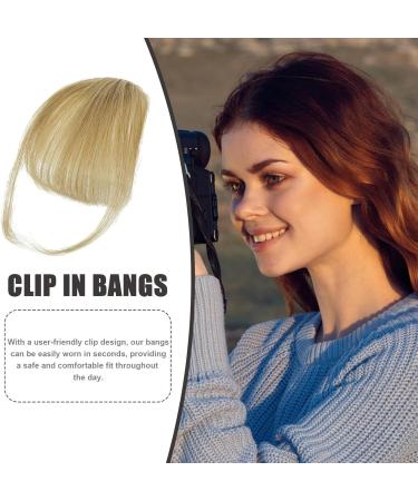 Clip On Bangs Human Hair - Human Hair Clip In Air Bangs | Natural Color Clip On Neat Bangs | Stylish Hair Bangs Fringe Hairpieces | Thick Bangs Extensions Neat With Temples Clip For Women gray gold - Buy Online on GoSupps.com