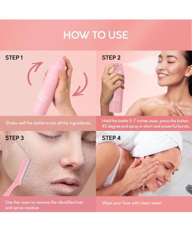 Hair Identifier Spray for Face Shaving: Dermaplane Spray and Razor Set (8.46 FL OZ) - Buy Online on GoSupps.com
