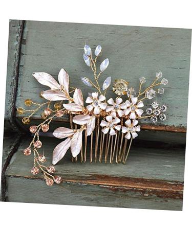 DOITOOL Hair Combs for Women Beige Bath Towel Essential Oils Wallet Pearl Hair Barrettes Hair Accessories for Prom Ice Face Mold Wedding Hair Clip Tiara European Style Bride - Buy Online on GoSupps.com