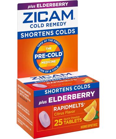 Zicam Cold Remedy RapidMelts Elderberry Citrus Flavor 25 Count - Fast Relief Formula - Buy Online on GoSupps.com