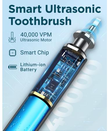 Sonic Electric Toothbrush for Adults & Kids - 8 Heads Wireless Charging Travel Case | Phylian H15 Sound Toothbrush - Buy Online on GoSupps.com