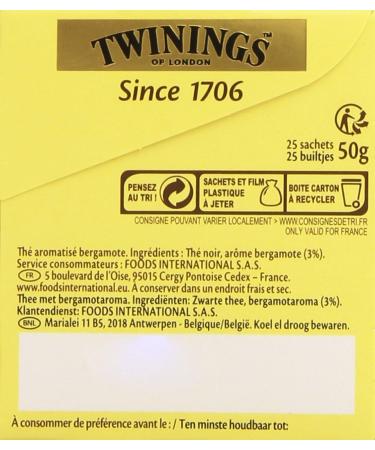  Twinings Twinings Original Earl Grey Tea Bags 50 g Pack of 4 - Buy Online on GoSupps.com