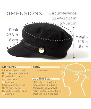 accsa Women's Black Fashion Newsboy Cap - Stylish Bakerboy Cabbie Beret Hat - Buy Online on GoSupps.com