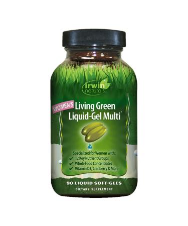 Irwin Naturals Women's Living Green Liquid-Gel Multi 90 Liquid Soft-Gels
