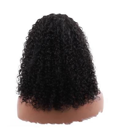 Kinky Curly Wig with Bangs - 16 Inch Human Hair Wig for Black Women | 180% Density Brazilian Virgin Hair | Glueless Non-Lace Wig - Buy Online on GoSupps.com