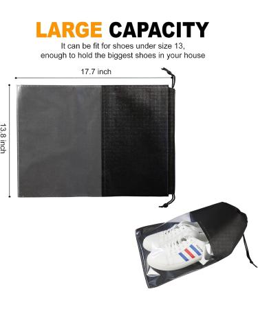 6PCS Travel Shoe Bags - Drawstring Non-Woven Storage - Dustproof & Waterproof - White & Black - Portable Organizers for Men and Women - Buy Online on GoSupps.com