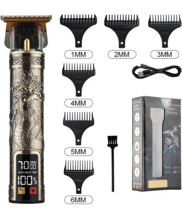 LCD Electric Hair Clipper T9 - Vintage Rechargeable Man Shaver & Professional Trimmer (Bronze Medusa) - International Shipping Available - Buy Online on GoSupps.com