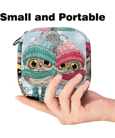 Period Pocket Zipper Bag | Women's Tampon & Cosmetic Bag | Cute Owl Design for Menstruation & Travel - Buy Online on GoSupps.com