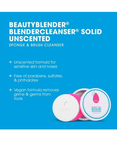 Beautyblender Blendercleanser Solid Unscented - Vegan Makeup Sponge & Brush Cleaner | Professional Cleansing Tool + Silicone Scrub Mat | Cruelty Free Made in USA - Buy Online on GoSupps.com