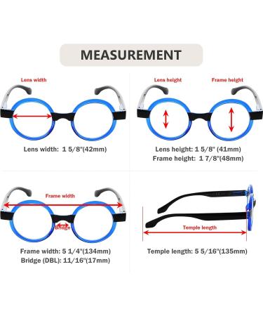 Eyekepper Round Reading Glasses for Women - Retro Blue Eyeglasses +1.50 Diopters - Stylish & Comfortable Readers - Buy Online on GoSupps.com