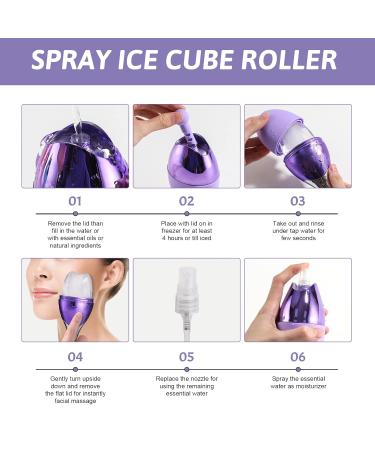 Oneleaf Spray Ice Cube Roller Bottle - Soothing Skin & Muscle Relief Perfect for Toothache - Purple - Buy Online on GoSupps.com