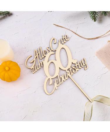 Goldthrock 60th Birthday Cake Topper - Elegant Decorations for Men & Women | Happy 60th Birthday Cake Deco - Buy Online on GoSupps.com