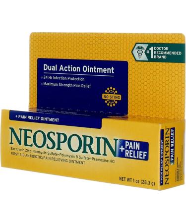 Neosporin Maximum-Strength Pain Relief Ointment 1 oz - Pack of 2 | Antibiotic & Analgesic for 24-Hour Infection Protection - Buy Online on GoSupps.com