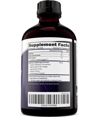 Organic Elderberry Syrup for Adults & Kids - 50% MORE 16 fl oz - Immune Support with Black Sambucus, Propolis, Echinacea, Raw Honey & Apple Cider Vinegar - Buy Online on GoSupps.com