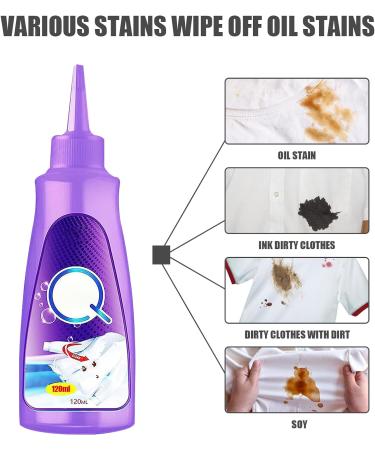 Active Enzyme Laundry Stain Remover Stain Remover for White Clothes Oil Stain Remover Clothes Clothes Stain Remover Cleaner Emergency Stain Rescue Stain Remover (240 ML White) - Buy Online on GoSupps.com