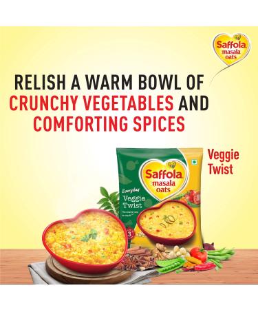 Saffola Masala Oats Veggie Twist 1 Kg - Delicious and Nutritious Oats for a Healthy Meal - Buy Online on GoSupps.com