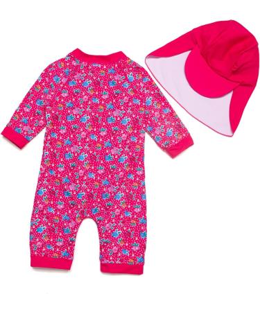 Bonverano Baby Girls Swimsuit | UPF 50+ Sun Protection | Rose | 12-18 Months - Buy Online on GoSupps.com