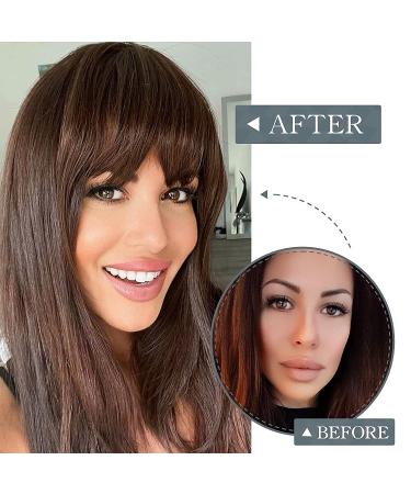 BARSDAR Clip in Bangs 100% Human Hair Extensions - French Golden Chestnut Brown Bangs - Buy Online on GoSupps.com