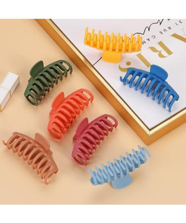 MINYOO 12 Colors Large Hair Claw Clips for Women - 4.33 Inch Matte Clips for Long Thick Hair - Women's Gift - Yellow Orange Blue Navy White Green - 11x4.5x2.16 Inch - Buy Online on GoSupps.com