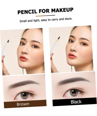 FOYTOKI 4pcs Four Forked Eyebrow Pencil Eyebrow Pencil Brown Eyeliner Pencil Make up Kit Travel Makeups Abs - Buy Online on GoSupps.com