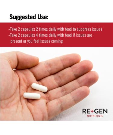 Re+Gen HERPRESCUE Cold Sore Support Supplement - Natural Capsules with Zinc Vitamin C & L-Lysine for Immune Health - 120 Capsules - International Shipping Available - Buy Online on GoSupps.com