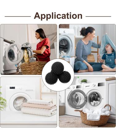 uxcell 4pcs Reusable Vinyl Laundry Dryer Balls - Reduce Wrinkles Static & Drying Time | Energy-Saving Fabric Softener | Black - Buy Online on GoSupps.com