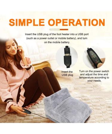 Buy Lyeiaa Electric Foot Warmers - 3 Heating Levels Super Soft & Safe Gray | Keep Your Feet Warm Anywhere! - Buy Online on GoSupps.com