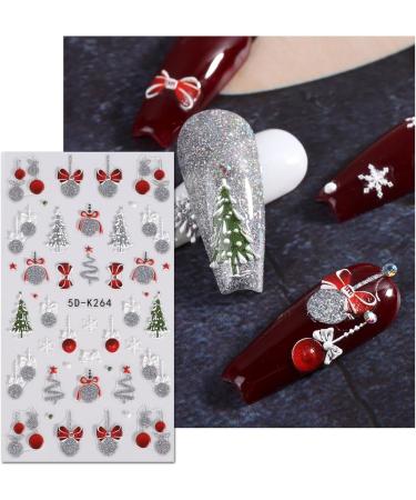 JMEOWIO 3D Embossed Christmas Nail Art Stickers Decals Self-Adhesive 5D Santa Snowman Snowflake Winter Holiday Nail Supplies Nail Art Design Decoration Accessories 4 Sheets - Buy Online on GoSupps.com
