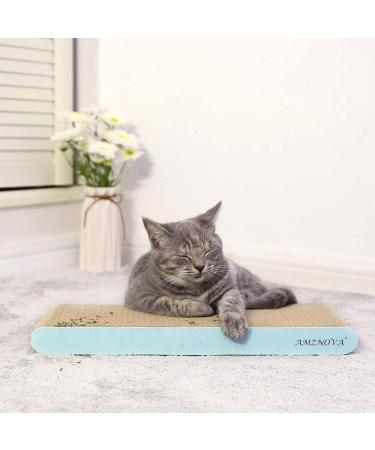AMZNOVA Cat Scratcher Pad | Durable Cardboard with Catnip | 7 Colors & 2 Sizes - Baby Blue - Buy Online on GoSupps.com