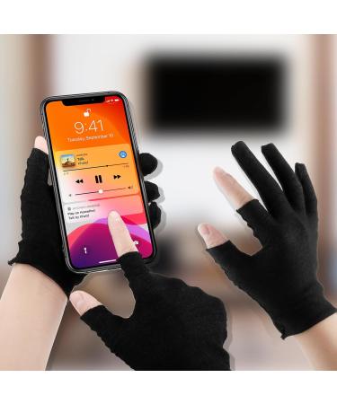 Dimeho 6 Pairs Moisturizing Cotton Gloves Touchscreen Overnight Sleeping Gloves Lightweight Nighttime Lotion Black Gloves for Bedtime Dry Hand Therapy Sensitive Irritated Skin SPA(Black) - Buy Online on GoSupps.com