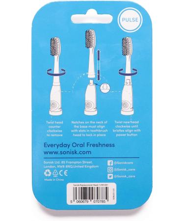 Sonisk Pulse Electric Toothbrush Heads - 4X Replacement Heads | 31,000 Strokes/Min - Buy Online on GoSupps.com