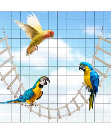 Premium Wooden Bird Ladder Bridge for Small Animals - Cage Accessories for Hamsters Parrots & More (112x15 cm) - Buy Online on GoSupps.com