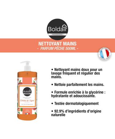  Boldair BOLDAIR - Peach Vine Hand Wash - Cleansing Moisturizing and Softening Formula - 500ml - Made in France - Buy Online on GoSupps.com