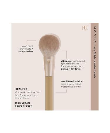 Real Techniques New Nudes Hazy Finish Powder Brush - Multiuse Makeup Brush for Blush Bronzer & Setting Powder - Soft Synthetic Bristles for Buildable Coverage - Buy Online on GoSupps.com